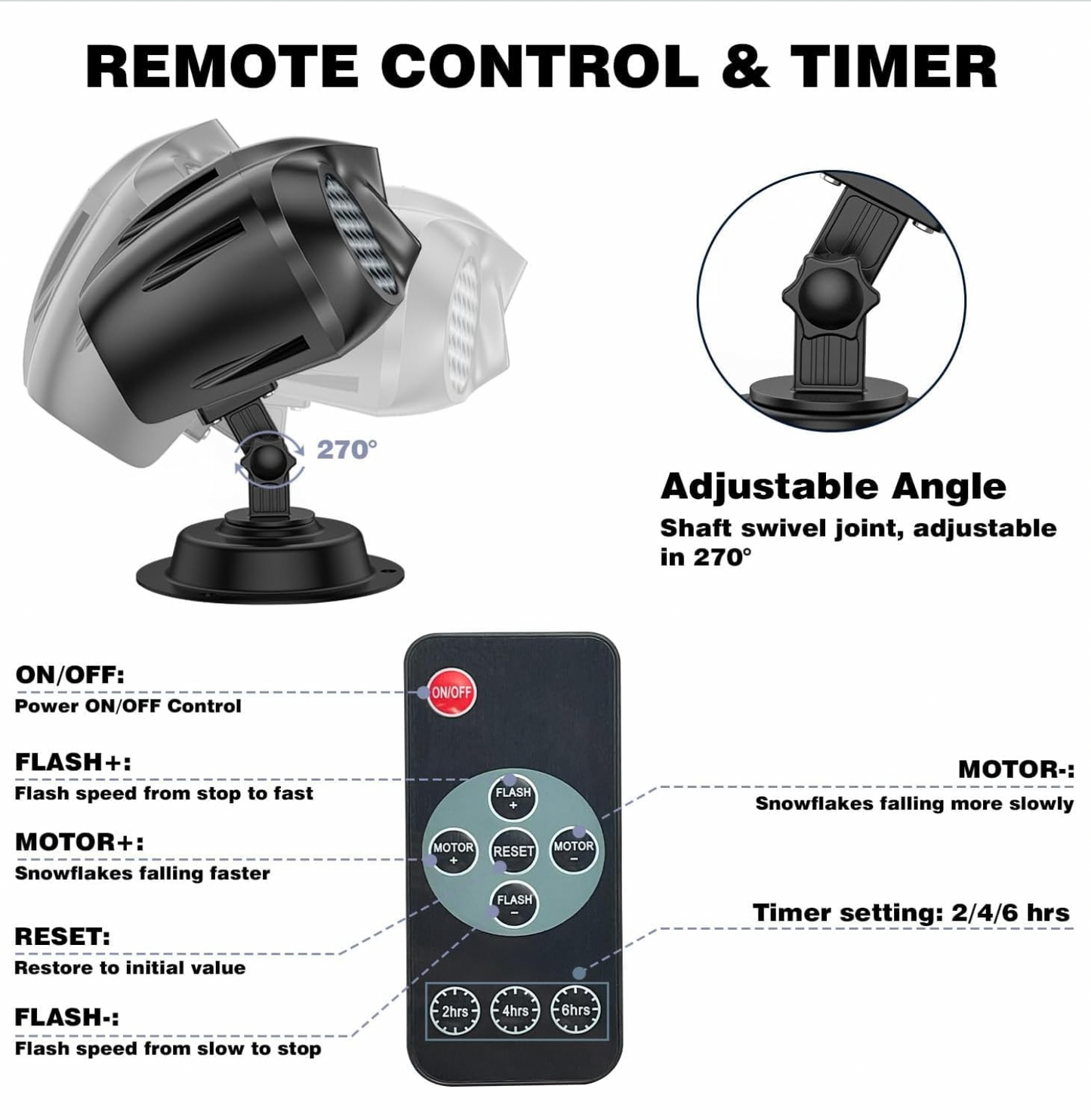 LED Snowflake Projector Light
