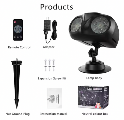 LED Snowflake Projector Light